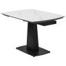Керамические столы Стол BALDE 120 MATT WHITE MARBLE SOLID CERAMIC / BLACK, ®DISAUR