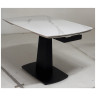 Керамические столы Стол BALDE 120 MATT WHITE MARBLE SOLID CERAMIC / BLACK, ®DISAUR