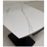 Керамические столы Стол BALDE 120 MATT WHITE MARBLE SOLID CERAMIC / BLACK, ®DISAUR