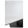 Керамические столы Стол BALDE 120 MATT WHITE MARBLE SOLID CERAMIC / BLACK, ®DISAUR