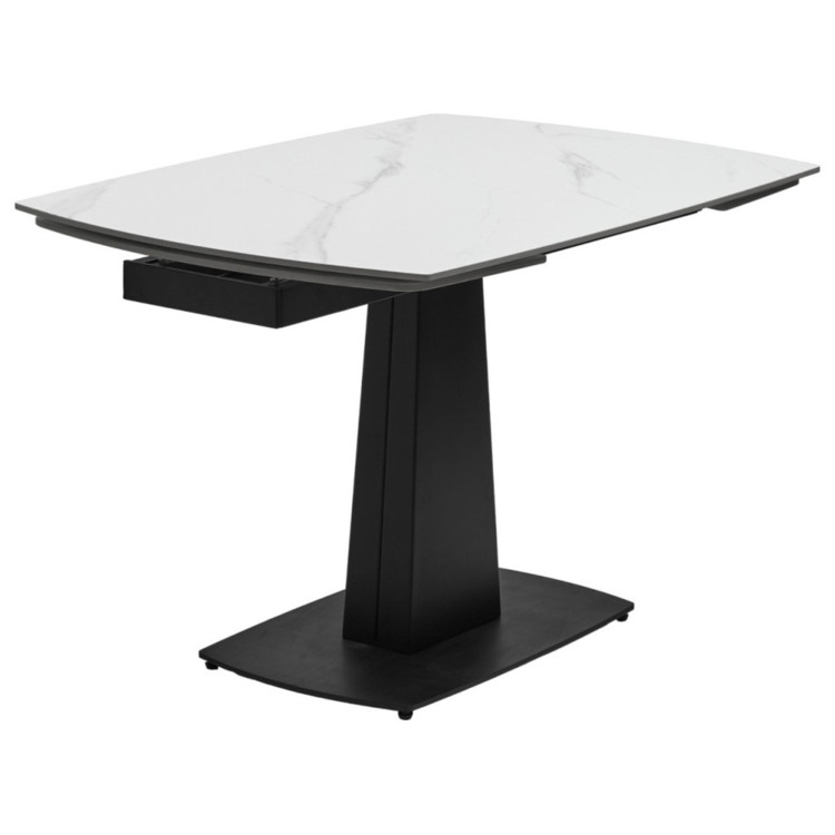 BALDE 120 стол с керамической столешницей, цвет белый мрамор (MATT WHITE MARBLE SOLID CERAMIC), ®DISAUR