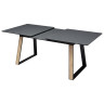 Кухонные столы Стол Франк 160 ГРАФИТ, стекло / ДУБ ГАЛИФАКС-ЧЕРНЫЙ, М-City
