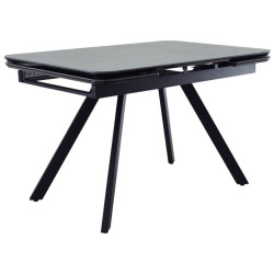 Стол Arthur раскладной 120-184x80x75см, керамогранит чёрный мрамор Greys Black, чёрный