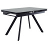 Столы Стол Arthur раскладной 120-184x80x75см, керамогранит чёрный мрамор Greys Black, чёрный
