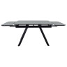 Столы Стол Arthur раскладной 120-184x80x75см, керамогранит чёрный мрамор Greys Black, чёрный