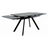 Столы Стол Arthur раскладной 120-184x80x75см, керамогранит чёрный мрамор Greys Black, чёрный