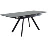 Столы Стол Arthur раскладной 120-184x80x75см, керамогранит чёрный мрамор Greys Black, чёрный