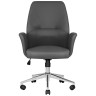 Офисное кресло для руководителя DOBRIN SAMUEL, экокожа, серый