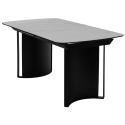 Стол RASMUS 160 TL-45 Белый мрамор, испанская керамика / черный каркас, ®DISAUR