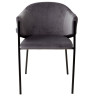 DILL.BLACK стул-кресло на черном матовом каркасе с велюровой обивкой