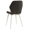 Стулья DC827 Стул мягкий, ШОКОЛАД#G62-09 велюр, каркас металл белый КРУГЛЫЙ