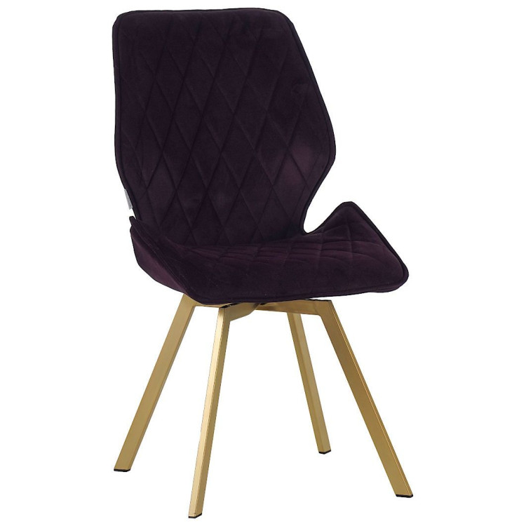 Стулья DC230 Стул мягкий, БРУСНИЧНЫЙ#M420-26 велюр, каркас металл, шампань КВАДРАТ