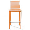 BARRIE полубарный стул с обивкой натуральной кожей, цвет camel
