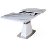 MADISON 140 раздвижной обеденный стол со стеклянной столешницей с рисунком белый мрамор, max длина 180 см