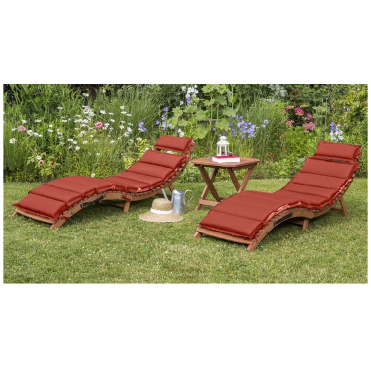 Комплект из 2-х шезлонгов и столиком AFM-803A / T133 Terracotta, дерево, матрас полиэстр