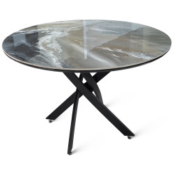 Керамические столы с глянцевой столешницей. ОЛАВ 120 керамический обеденный стол