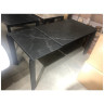 Стол обеденный CORNER 120 раздвижной, столешница керамическая MATT BLACK MARBLE SOLID CERAMIC, каркас BLACK, DISAUR