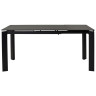 Стол обеденный CORNER 120 раздвижной, столешница керамическая MATT BLACK MARBLE SOLID CERAMIC, каркас BLACK, DISAUR