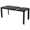 Стол обеденный CORNER 120 раздвижной, столешница керамическая MATT BLACK MARBLE SOLID CERAMIC, каркас BLACK, DISAUR