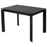 Стол обеденный CORNER 120 раздвижной, столешница керамическая MATT BLACK MARBLE SOLID CERAMIC, каркас BLACK, DISAUR