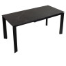 Стол обеденный CORNER 120 раздвижной, столешница керамическая MATT BLACK MARBLE SOLID CERAMIC, каркас BLACK, DISAUR
