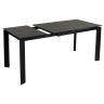 Стол обеденный CORNER 120 раздвижной, столешница керамическая MATT BLACK MARBLE SOLID CERAMIC, каркас BLACK, DISAUR