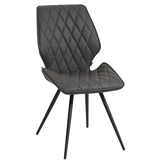 Стулья DC230 Стул мягкий, ГРАФИТ#M420-12 велюр, каркас металл, черный КВАДРАТ