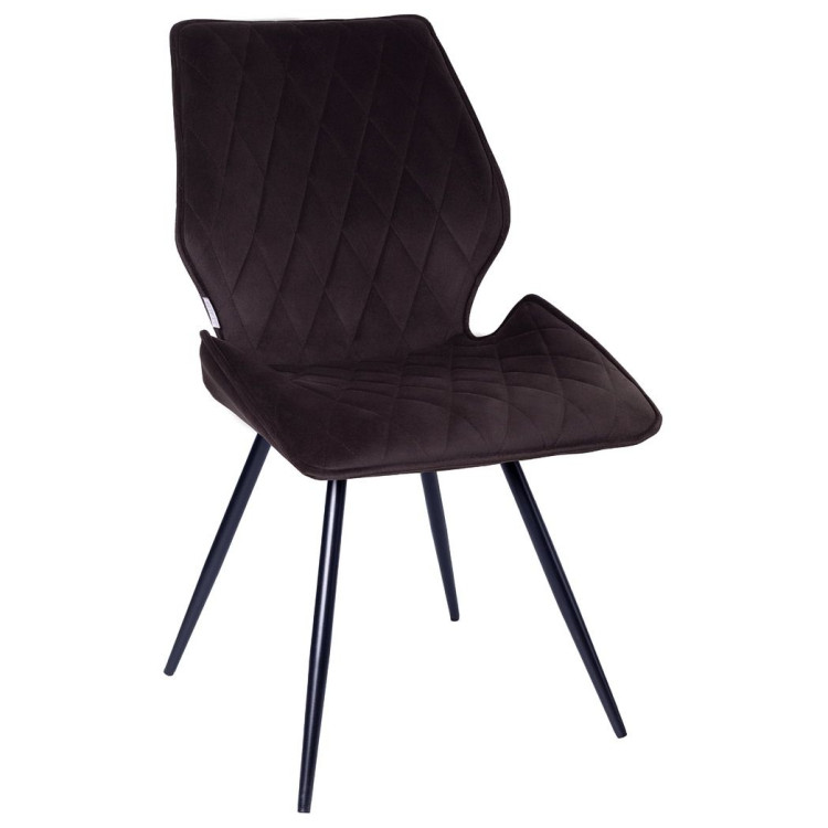 Стулья DC230 Стул мягкий, ГОРЬКИЙ ШОКОЛАД#M420-11 велюр, каркас металл, черный КРУГЛЫЙ