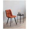 ЧИЛИ стул с обивкой тканью велюр, цвет терракотовый / каркас черный