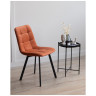 ЧИЛИ стул с обивкой тканью велюр, цвет терракотовый / каркас черный