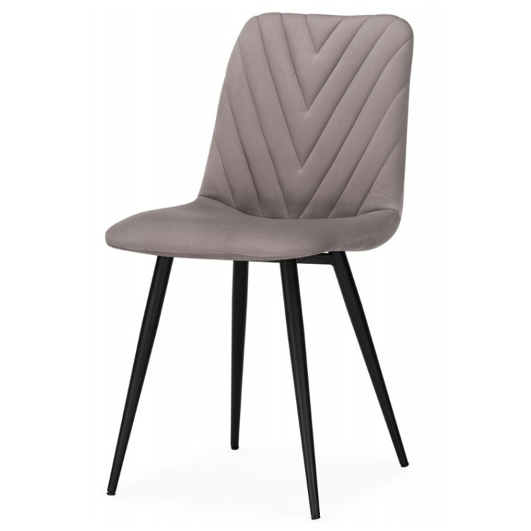 РАЛЬФ стул с обивкой тканью велюр, цвет латте / черный