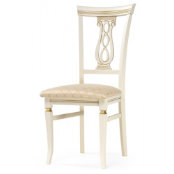 обеденные стулья с высокой спинкой. ФЛАВИАН слоновая кость / золото Стул кухонный