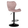 PORCH барный стул с обивкой тканью велюр, цвет pink / black  каркас