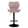 PORCH барный стул с обивкой тканью велюр, цвет pink / black  каркас