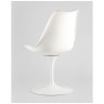 Обеденные стулья Tulip белый, ножка металлическая, сиденье и спинка из пластика, сидушка мягкая из экокожи