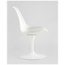 Обеденные стулья Tulip белый, ножка металлическая, сиденье и спинка из пластика, сидушка мягкая из экокожи