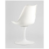 Обеденные стулья Tulip белый, ножка металлическая, сиденье и спинка из пластика, сидушка мягкая из экокожи