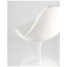 Обеденные стулья Tulip белый, ножка металлическая, сиденье и спинка из пластика, сидушка мягкая из экокожи