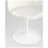 Обеденные стулья Tulip белый, ножка металлическая, сиденье и спинка из пластика, сидушка мягкая из экокожи