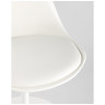Обеденные стулья Tulip белый, ножка металлическая, сиденье и спинка из пластика, сидушка мягкая из экокожи