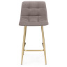 ЧИЛЛИ МИНИ полубарный стул с обивкой тканью велюр, цвет латте / каркас золото