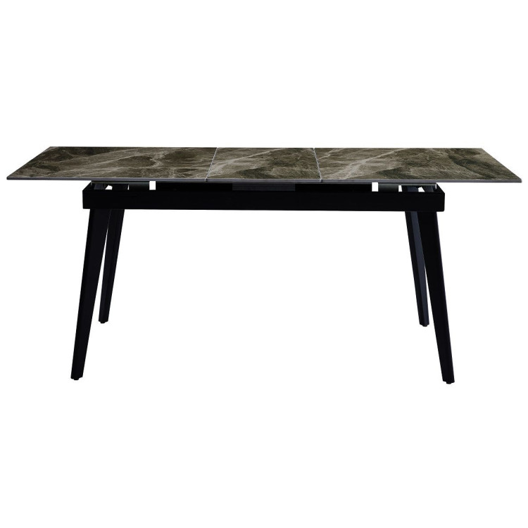 Керамические столы DT301 Стол обеденный расклад. Italy grey 140-180*80*76, керамич. столешница, основание металл черны