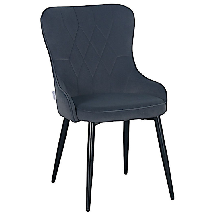 Стулья для гостиной DC444 Стул мягкий, МАРЕНГО#MJ 420-13 велюр, каркас металл черный