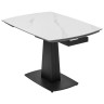 Керамические столы Стол BALDE 140 MATT WHITE MARBLE SOLID CERAMIC / BLACK, ®DISAUR