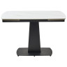 Керамические столы Стол BALDE 140 MATT WHITE MARBLE SOLID CERAMIC / BLACK, ®DISAUR