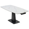 Керамические столы Стол BALDE 140 MATT WHITE MARBLE SOLID CERAMIC / BLACK, ®DISAUR