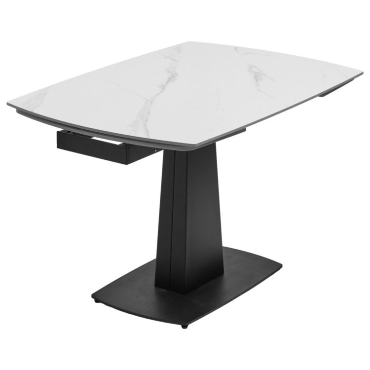 BALDE 140 стол с керамической столешницей, цвет белый мрамор (MATT WHITE MARBLE SOLID CERAMIC), ®DISAUR