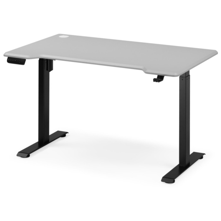 МАРКОС 140 компьютерный стол с регулировкой по высоте, цвет светло-серый / черный