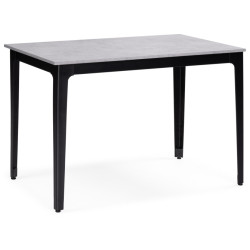 Айленд бетон светлый / черный кухонный стол