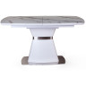 MADISON 160 раздвижной обеденный стол со стеклянной столешницей с рисунком белый мрамор, max длина 200 см
